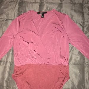 Long sleeve bodysuit in wine